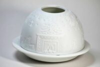 White porcelain tea light holder