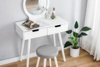Makeup table mirror chair
