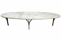 Oval marble top coffee table