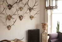 Deer antler living room decor