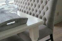 Upholstered dining bench with back