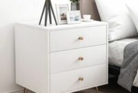 Low profile white nightstand