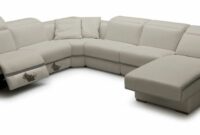 Grey genuine leather sectional
