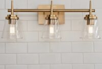 Bathroom light fixtures brass finish