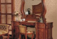 Dresser with mirror and chair