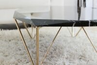 Marble coffee table metal legs
