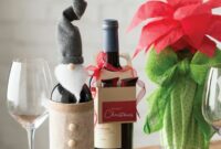 Decorating a bottle of wine for a gift