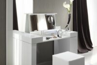 White modern dressing table with mirror