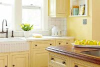 Images of yellow painted kitchens