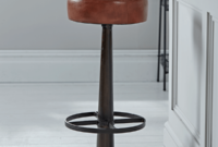 Round leather bar stools