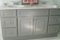 Gray painted bathroom vanity