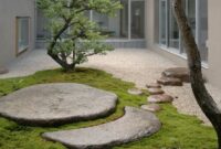 Japanese garden stones design