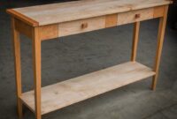 Plain wood console table