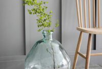 Round glass vase with neck
