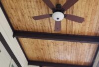 Golden oak ceiling fan