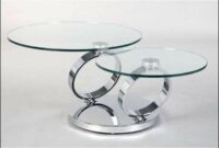Swivel glass coffee table
