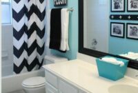 Black and white and turquoise bathroom ideas