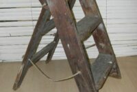 Two step wooden ladder